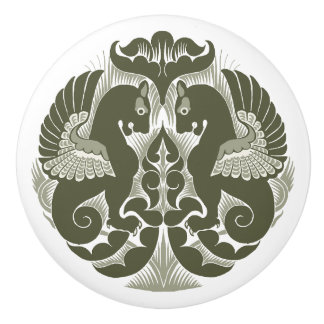 William De Morgan Green Griffins Ceramic Pull セラミックノブ