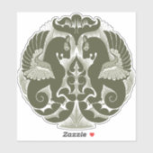 William De Morgan Green Griffins Vinyl Sticker シール (シート)