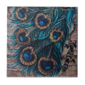 William De Morgan - Peacock - Tile 3 of 3 タイル (正面)