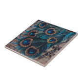 William De Morgan - Peacock - Tile 3 of 3 タイル (側面)
