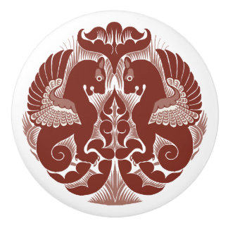William De Morgan Red Griffins Ceramic Pull セラミックノブ