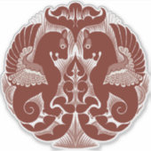 William De Morgan Red Griffins Vinyl Sticker シール (正面)