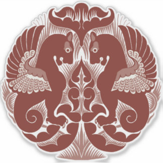 William De Morgan Red Griffins Vinyl Sticker シール
