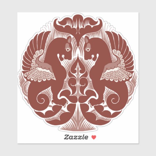 William De Morgan Red Griffins Vinyl Sticker シール (シート)