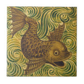 William De Morgan Repro Dolphin Tile (顔右) タイル (正面)