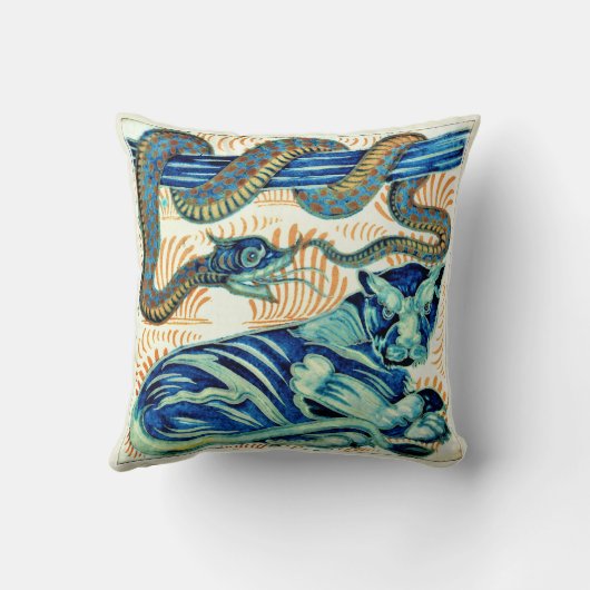 William * De Morgan Snake Tiger | クッション (裏面)