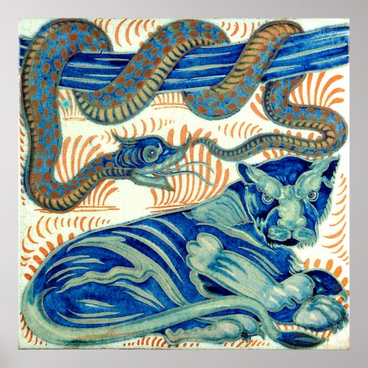 William De Morgan The Tiger And The Snake ポスター (正面)