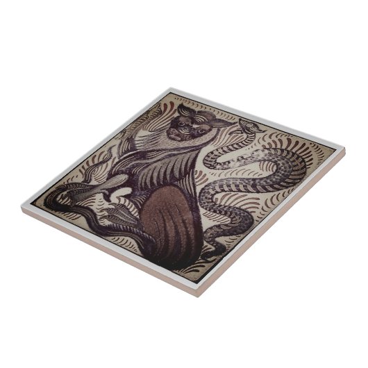 William * De Morgan TigerとSnake Brown| タイル (側面)