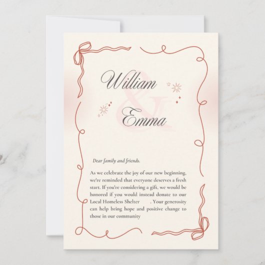 "William & Emma's Heartfelt wedding Card 招待状 (正面)