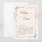 "William & Emma's Heartfelt wedding Card 招待状 (正面/裏面)