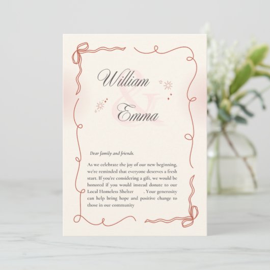 "William & Emma's Heartfelt wedding Card 招待状 (スタンド正面)
