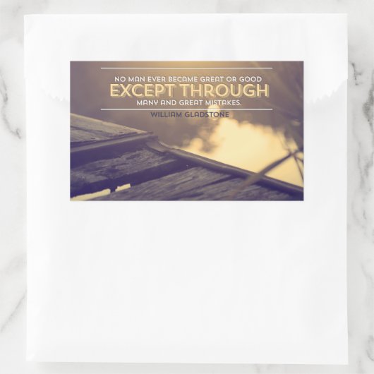 William Gladstone感動的引用文「ミス」 長方形シール (バッグ)