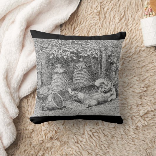 William H. Beard - Bear Stung by Bees クッション (ブランケット)