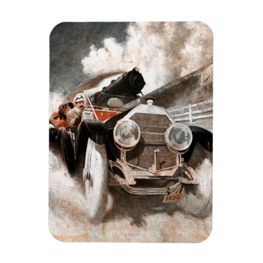 William Harnden FosterによるCar vs Train マグネット (縦)