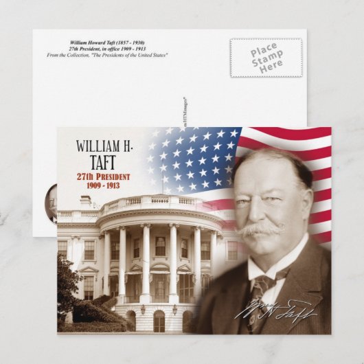 William Howard Taft - 27th President of the US ポストカード (正面/裏面)