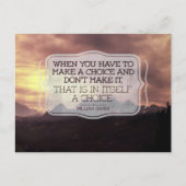 William James感動的引用文「Choice」 ポストカード (正面)