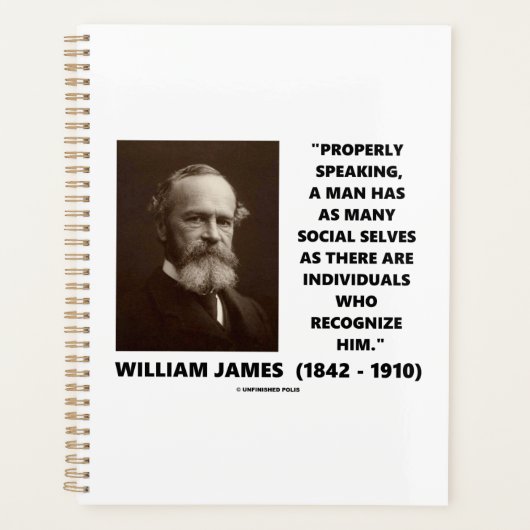William James Many Social Selves Quote プランナー手帳 (正面)