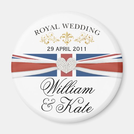 William & Kate – の王室の記念結婚贈り物 マグネット (正面)