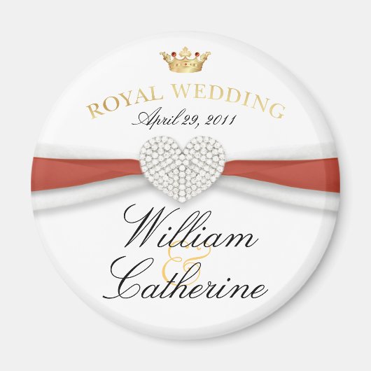 William & Kate – の王室の記念結婚贈り物 マグネット (正面)