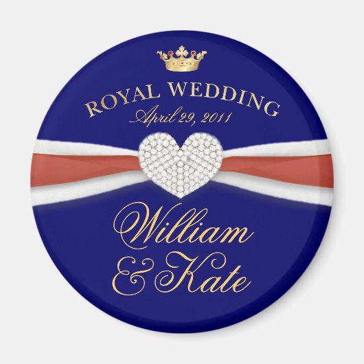 William & Kate – の王室の記念結婚贈り物 マグネット (正面)