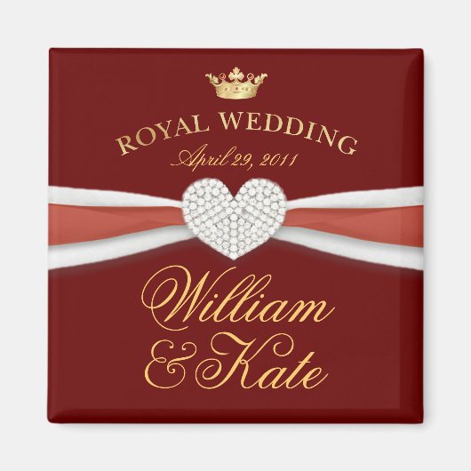 William & Kate – の王室の記念結婚贈り物 マグネット (正面)