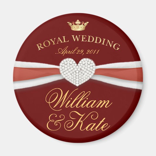 William & Kate – の王室の記念結婚贈り物 マグネット (正面)