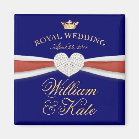 William & Kate – の王室の記念結婚贈り物 マグネット (正面)