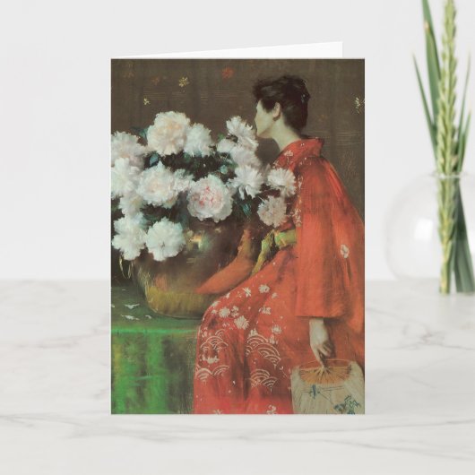William Meritt Chaseによる美しい牡丹 カード (正面)