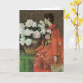 William Meritt Chaseによる美しい牡丹 カード (黄色い花)