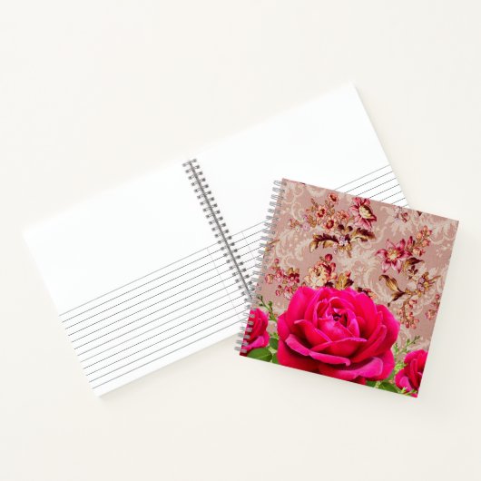 William Moris Botanical pattern with photoバラ ノートブック (内部)