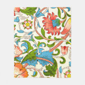 William Morrisによるカラフルヴィンテージパターン、Lodden フリースブランケット (正面)