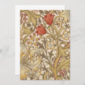 William Morrisによるゴールデンリリーパターンバージョン2 招待状 (正面/裏面)