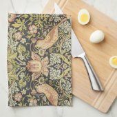 William Morrisによるストロベリー泥棒、ヴィンテージ・アート キッチンタオル (四つ折り)