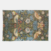 William Morrisによるストロベリー泥棒、ヴィンテージ・アート キッチンタオル (横)