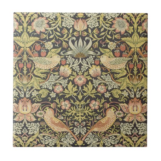 William Morrisによるストロベリー泥棒、ヴィンテージ・アート タイル (正面)