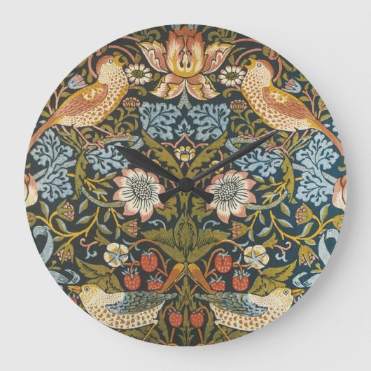 William Morrisによるストロベリー泥棒、ヴィンテージ・アート ラージ壁時計 (正面)