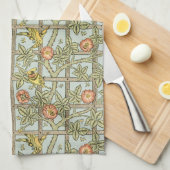 William Morrisによるトレリス、ヴィンテージ・ガーデン・テキスタイル キッチンタオル (四つ折り)