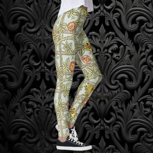 William Morrisによるトレリス、ヴィンテージ・ガーデン・テキスタイル レギンス