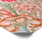 William Morrisによるピンク色の花 ポスター (角)