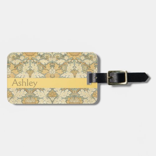 William Morrisによるフローラルパターン – ラゲージタグ (正面横)