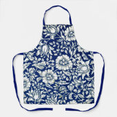 William Morrisによるヴィンテージパターンのブルーマロー エプロン (正面)