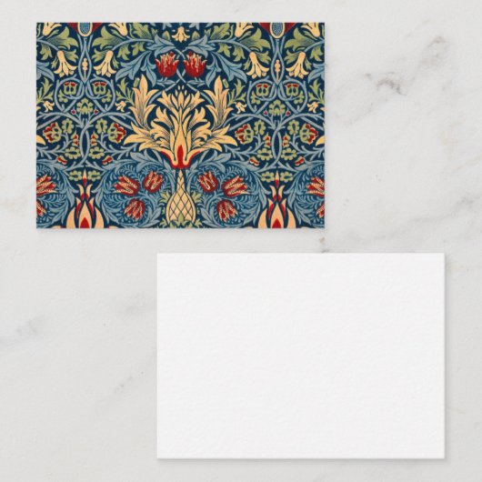 William Morrisによる花の壁紙Snakeshead ノートカード (正面/裏面)