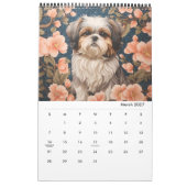 William Morrisのインスパイア猫と犬たち2025 カレンダー (3月 2027)