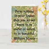 William Morrisの美しいと機能の引用 カード (黄色い花)