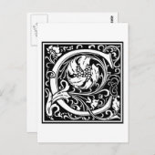 William Morrisアルファベット「C」 ポストカード (正面/裏面)
