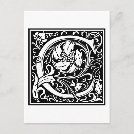 William Morrisアルファベット「C」 ポストカード (正面)