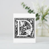 William Morrisアルファベット「D」 ポストカード (スタンド正面)