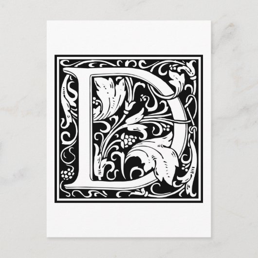 William Morrisアルファベット「D」 ポストカード (正面)