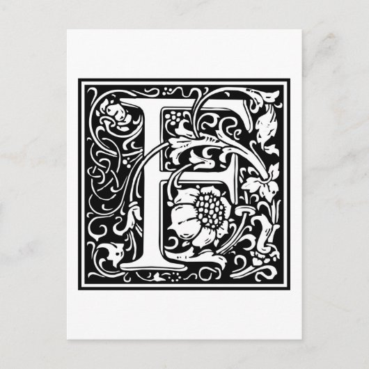 William Morrisアルファベット「F」 ポストカード (正面)