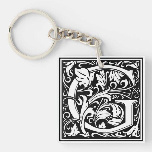 William Morrisアルファベット「G」 キーホルダー (正面)